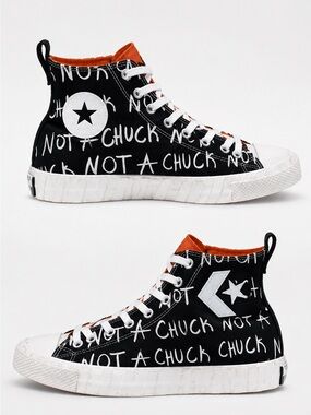 Converse UNT1TL3D Not A Chuck High Top Sneakers Size 11 Black White Orange EUC